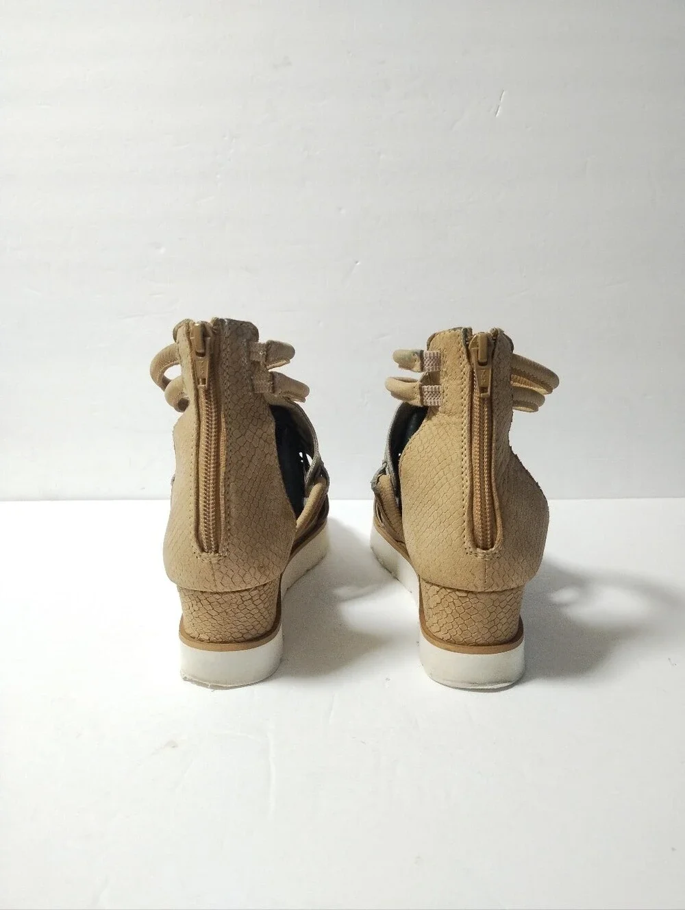 Diba True Green Clover Cushioned Low Wedge Sandal Tan